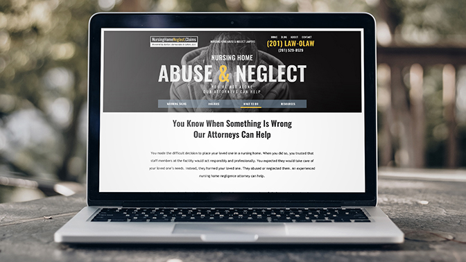 Nursing Home Abuse Referral Website Laptop View